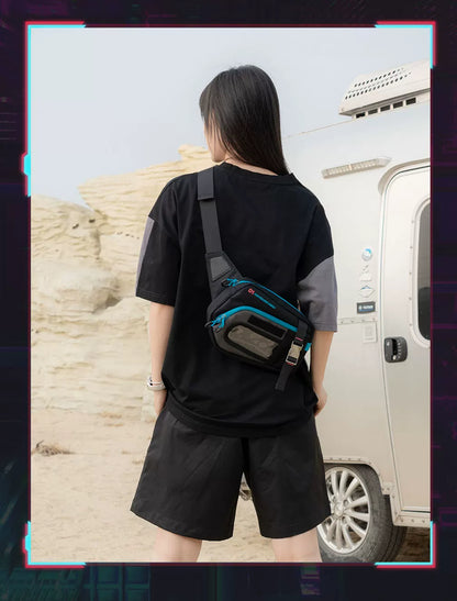 Official Hatsune Miku Neon EDM Sling Bag, Lightweight Crossbody Waist Pack for Outdoor, Casual & Commuting Use