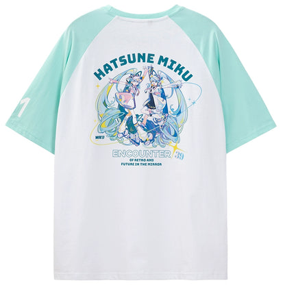 Hatsune Miku Retro & Future Graphic Short Sleeve T-Shirt – Crew Neck