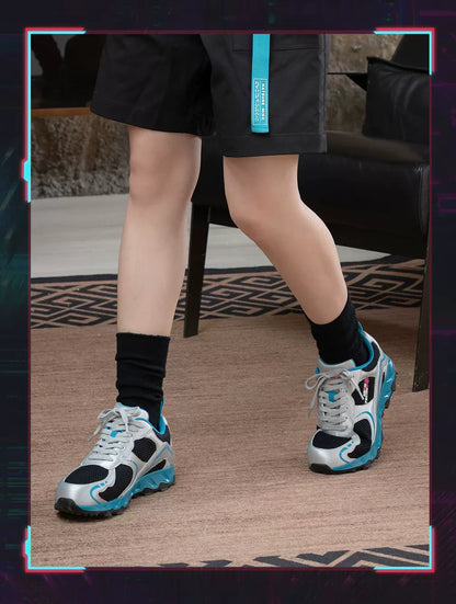 Official Hatsune Miku Neon EDM Retro Breathable Mesh Sneakers, Casual Running Shoes