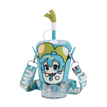 Officially Licensed Hatsune Miku Cute Straw Water Bottle