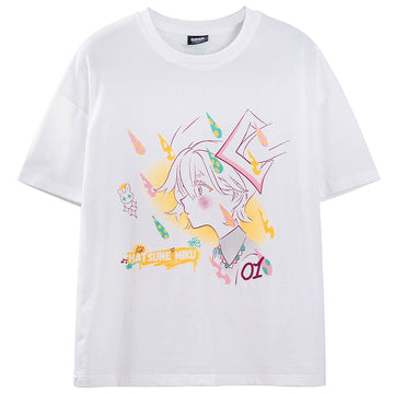Hatsune Miku Electro-Wave Invasion Oversized Short Sleeve T-Shirt – Crew Neck
