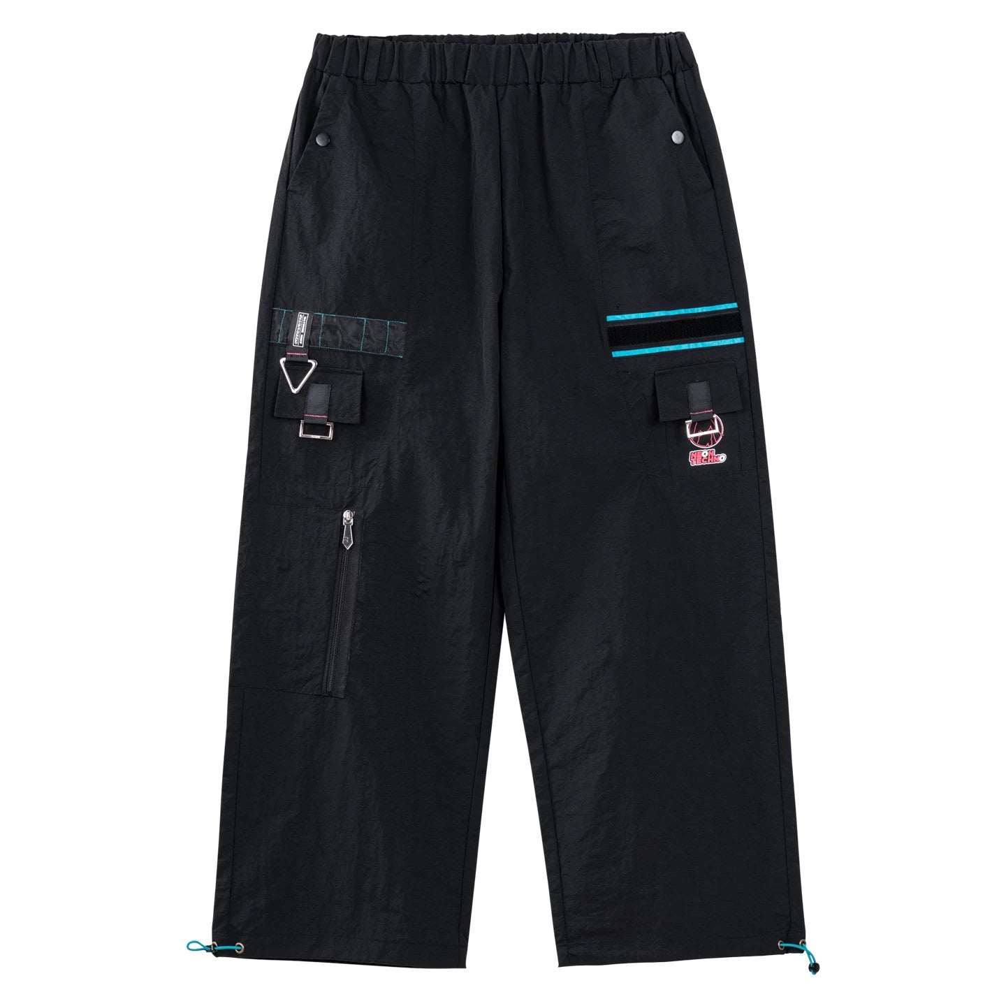 Official Hatsune Miku Neon Electronic Music Series Utility Cargo Pants – Relaxed Straight-Leg Techwear Trousers