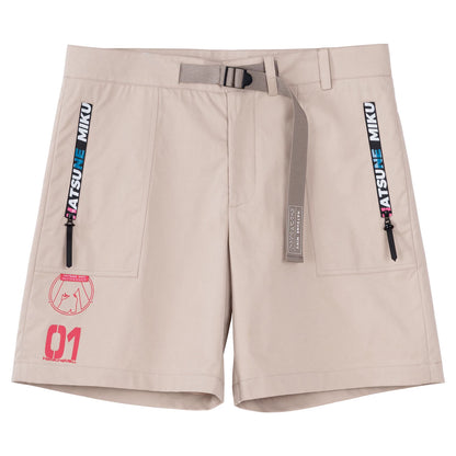 [Pre-Order, Ships Within 30 Days]Official Hatsune Miku Neon EDM Cargo Shorts, Loose-Fit Straight-Leg Casual Summer Shorts for Men