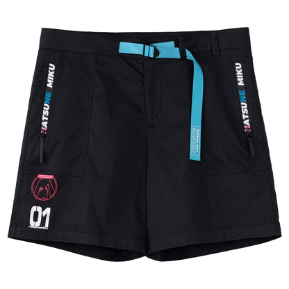 [Pre-Order, Ships Within 30 Days]Official Hatsune Miku Neon EDM Cargo Shorts, Loose-Fit Straight-Leg Casual Summer Shorts for Men
