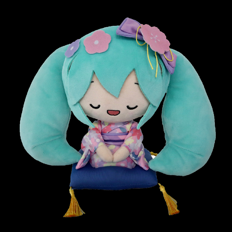 Official New Arrival VOCALOID Hatsune Miku Kimono Sitting Pose Plush Doll