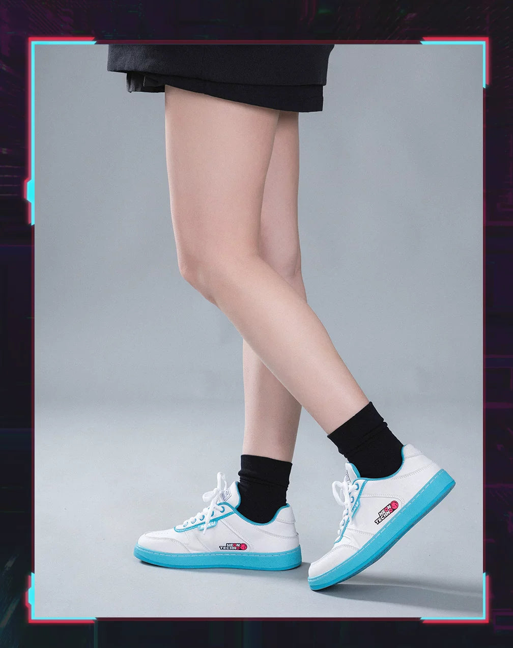Official Hatsune Miku Neon Electronic Techwear Casual Skate Shoes for Men and Women