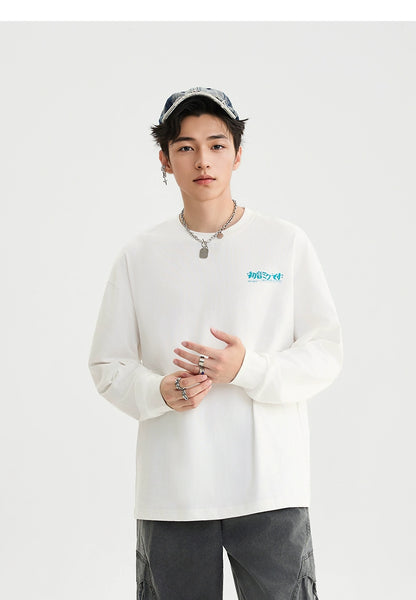 Hatsune Miku 2025 Collab Line-Art Comic Graphic Long Sleeve Tee