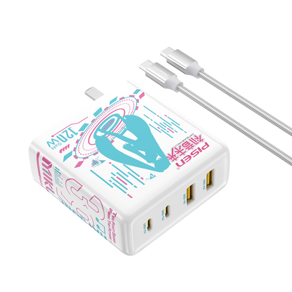 Officially Licensed Hatsune Miku 120W Fast Charging Set with Type-C Cables