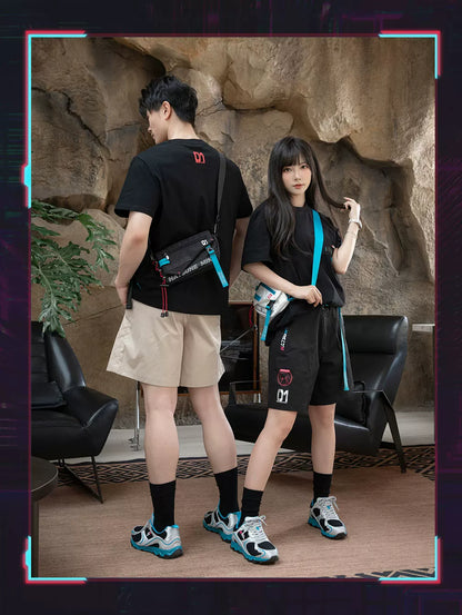 Official Hatsune Miku Neon EDM Sling Bag, Crossbody Chest Bag & Waist Pack