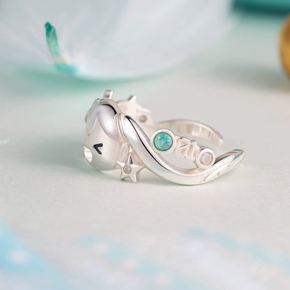 Bague Hatsune Miku Joyful Song sous licence officielle – Argent sterling 925