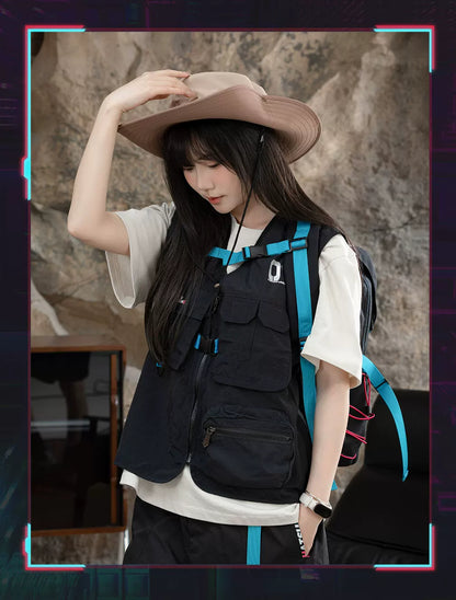 Official Hatsune Miku Neon EDM Cargo Vest, Unisex Summer Layering Piece