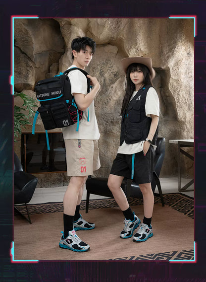 Official Hatsune Miku Neon Techwear Backpack, Large Capacity Multi-Purpose Backpack for Commuting & Travel