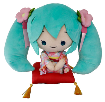 Official New Arrival VOCALOID Hatsune Miku Kimono Sitting Pose Plush Doll