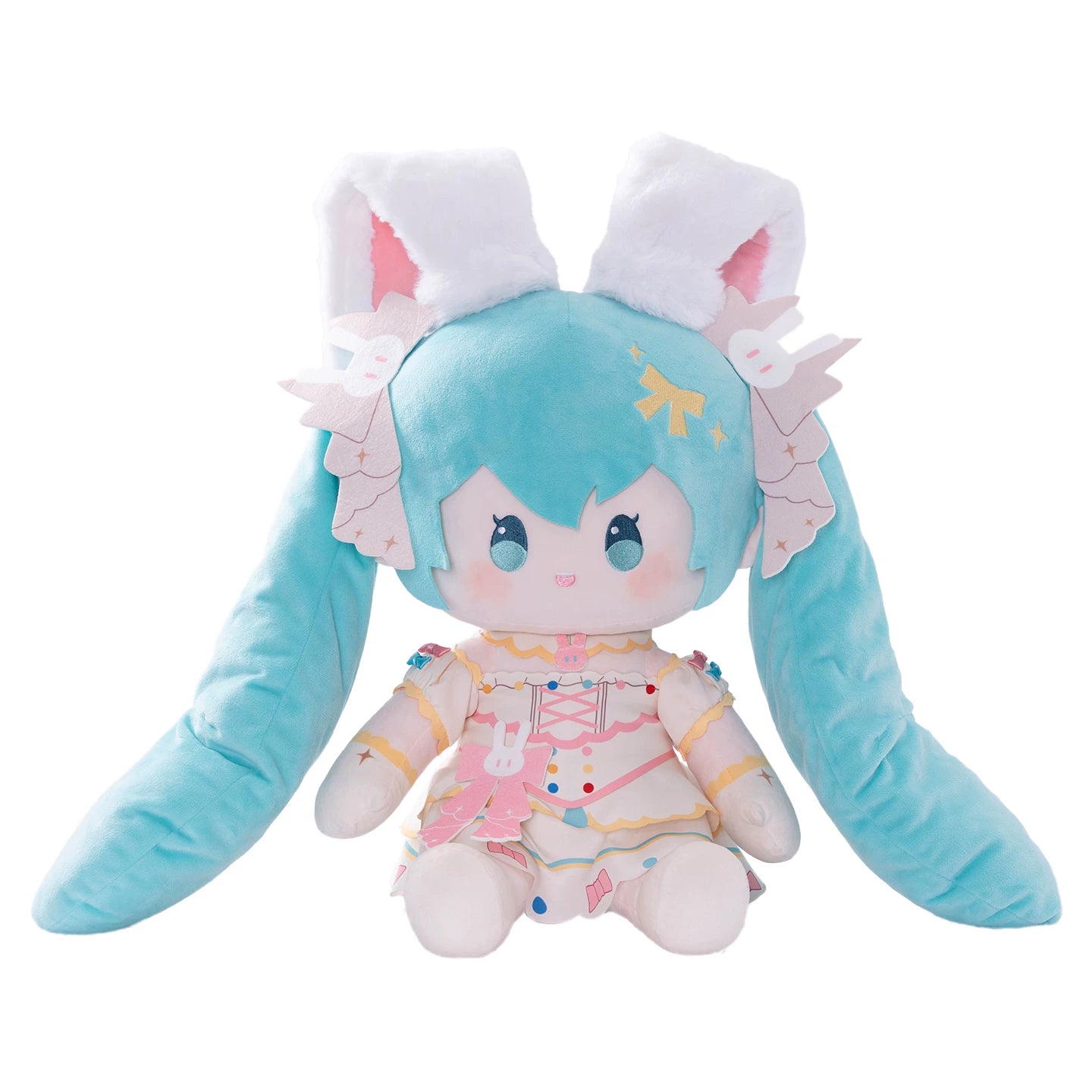 Official Moeyu Hatsune Miku Sweet Dream Miku Plush Sitting Doll Ornament, Miku Stuffed Toy Peripheral Gift, 40cm in Height