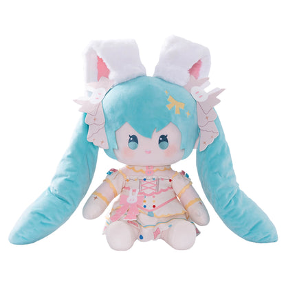 Official Moeyu Hatsune Miku Sweet Dream Miku Plush Sitting Doll Ornament, Miku Stuffed Toy Peripheral Gift, 40cm in Height