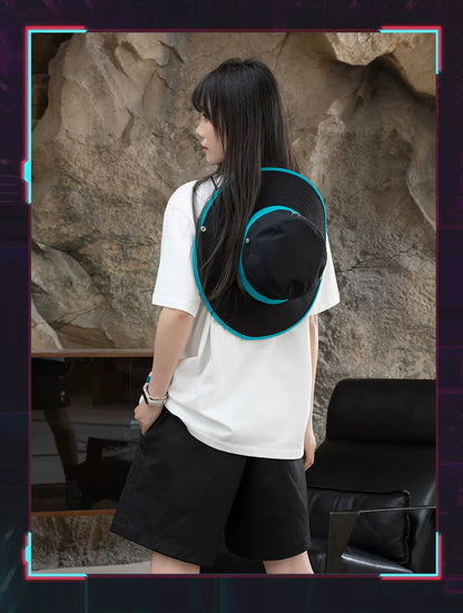 Official Hatsune Miku Neon EDM Bucket Hat, Sun Protection Outdoor Hiking Hat