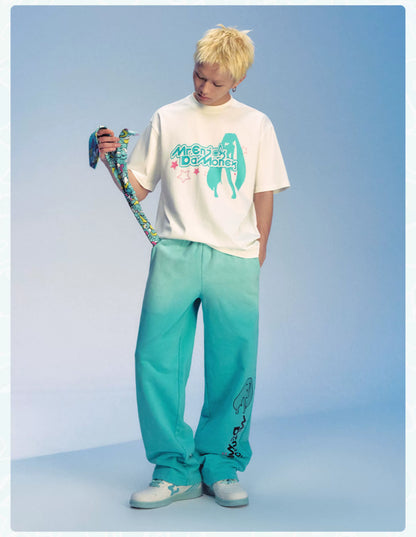 Official Licensed Hatsune Miku Silhouette Graphic T-Shirt – Summer Short-Sleeve Tee