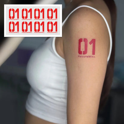 Hatsune Miku 01 Temporary Tattoos – Waterproof Temporary Tattoos for Cosplay, Parties, Festivals, Concerts, and Anime Conventions– 8 pcs (Same Design)