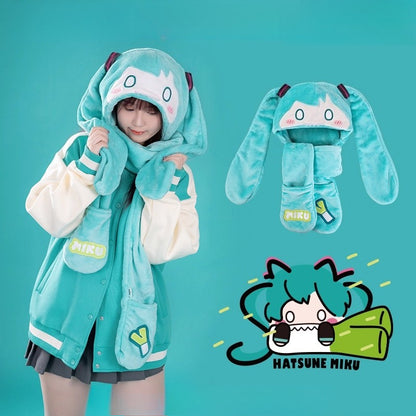 Hatsune Miku Bite-Style Hooded Scarf