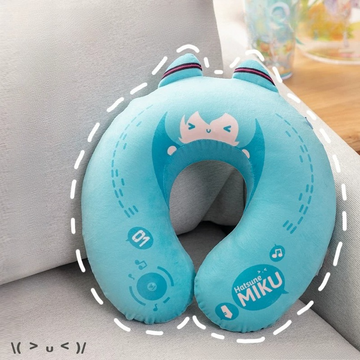 Official Hatsune Miku Memory Foam U-Shaped Neck Pillow – Detachable, Perfect for Naps