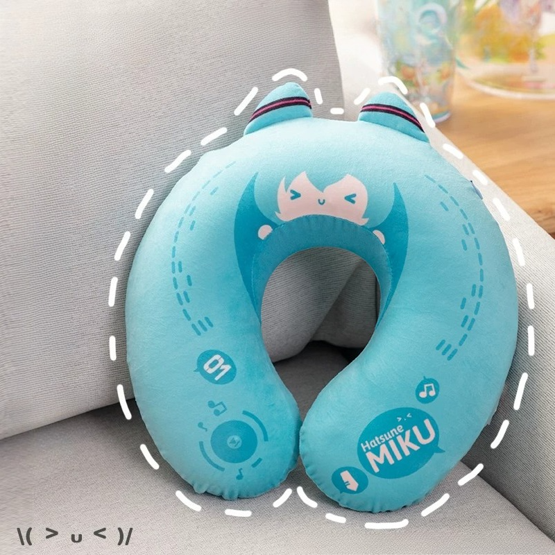 Official Hatsune Miku Memory Foam U-Shaped Neck Pillow – Detachable, Perfect for Naps