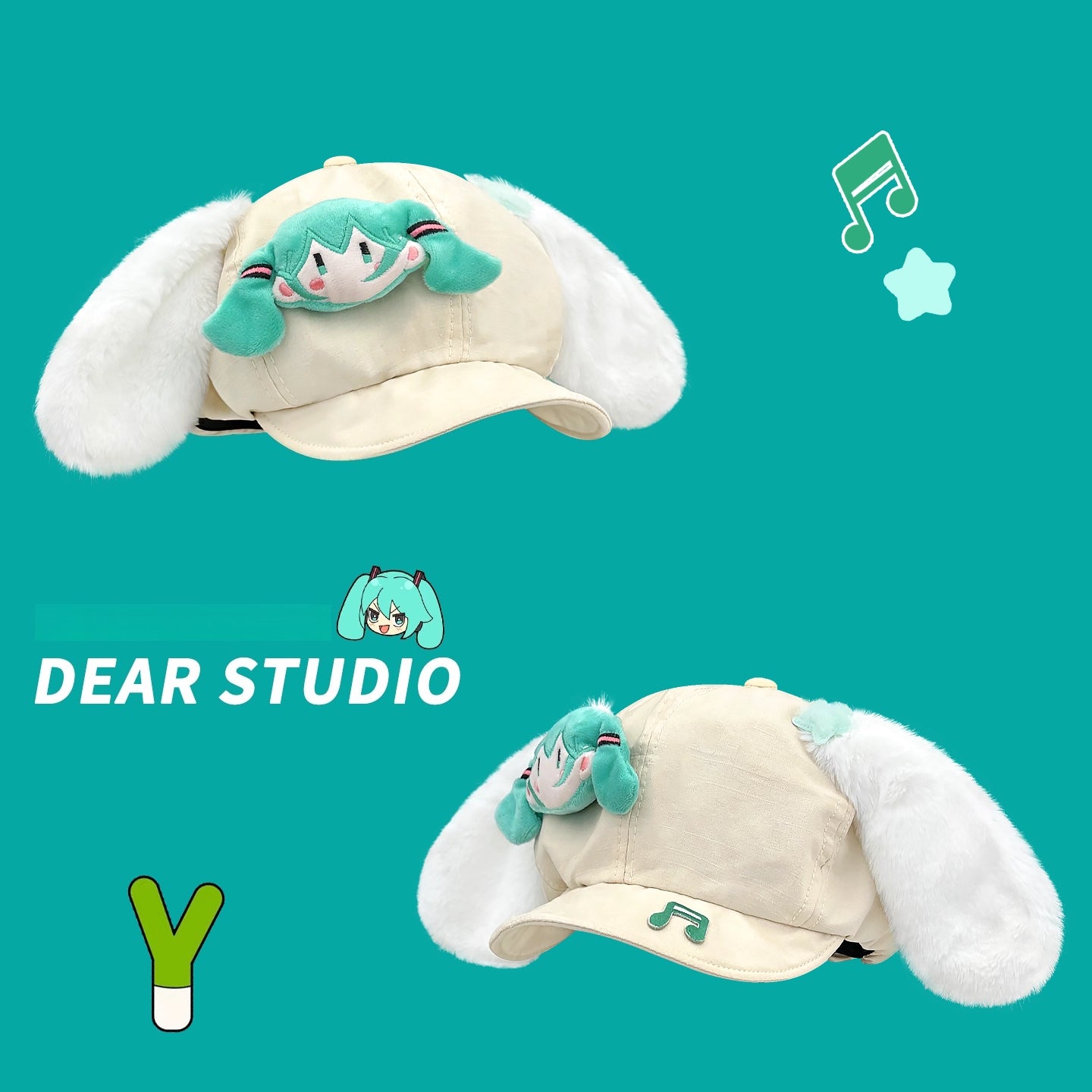 Hatsune Miku Plush Ears Newsboy Cap