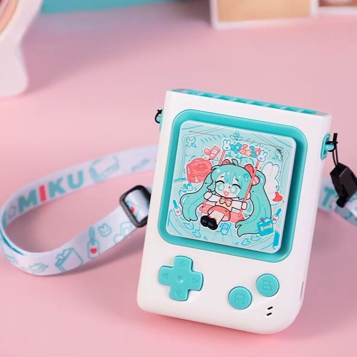 Official Hatsune Miku Mini Portable Fan – Cute Neck-Hanging USB Rechargeable with Stand