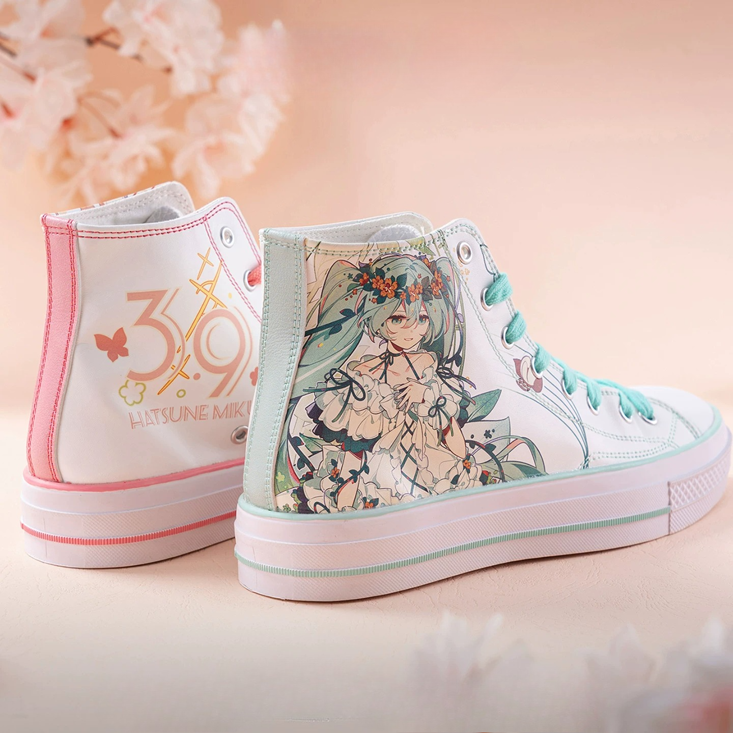 Official Hatsune Miku 39 Spring Concerto Platform High-Top Sneakers for Women