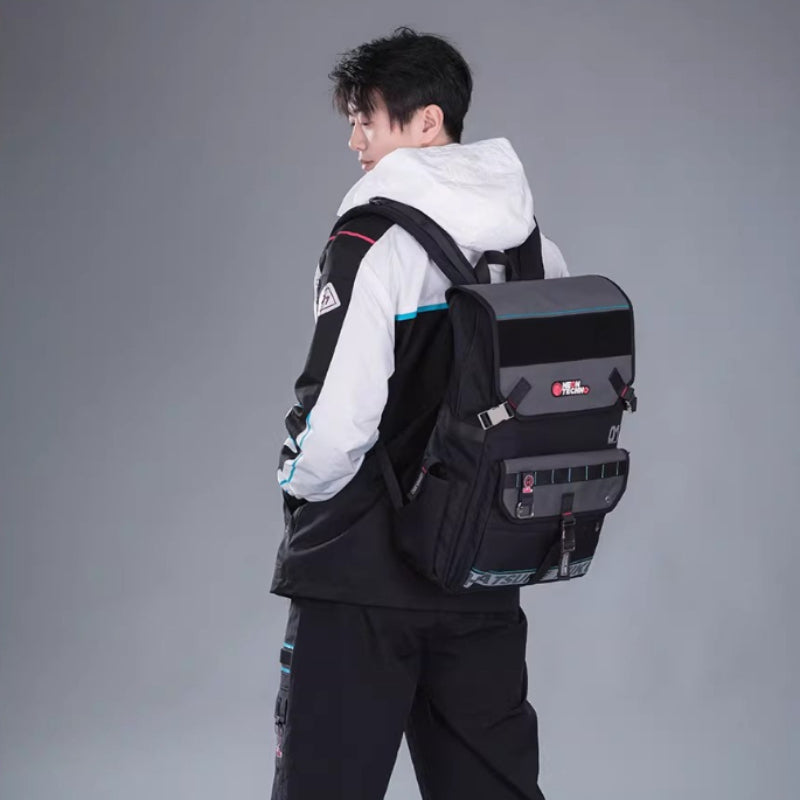Official Hatsune Miku Neon EDM Tech-Style Backpack – Large Versatile Bag for Commuting & Travel