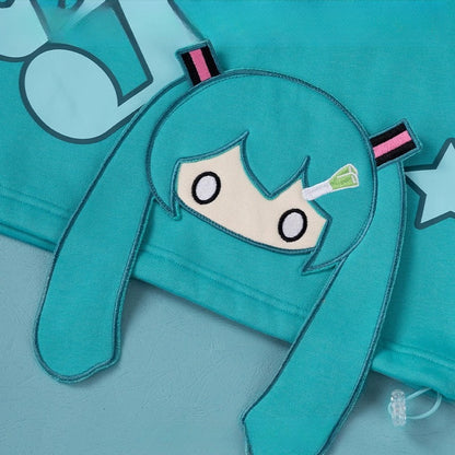 Hatsune Miku Collaboration Graphic Hoodie – Oversized Casual Fit