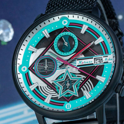 Offiziell lizenzierte Hatsune Miku Electric Strings Resonance Solarbetriebene Uhr