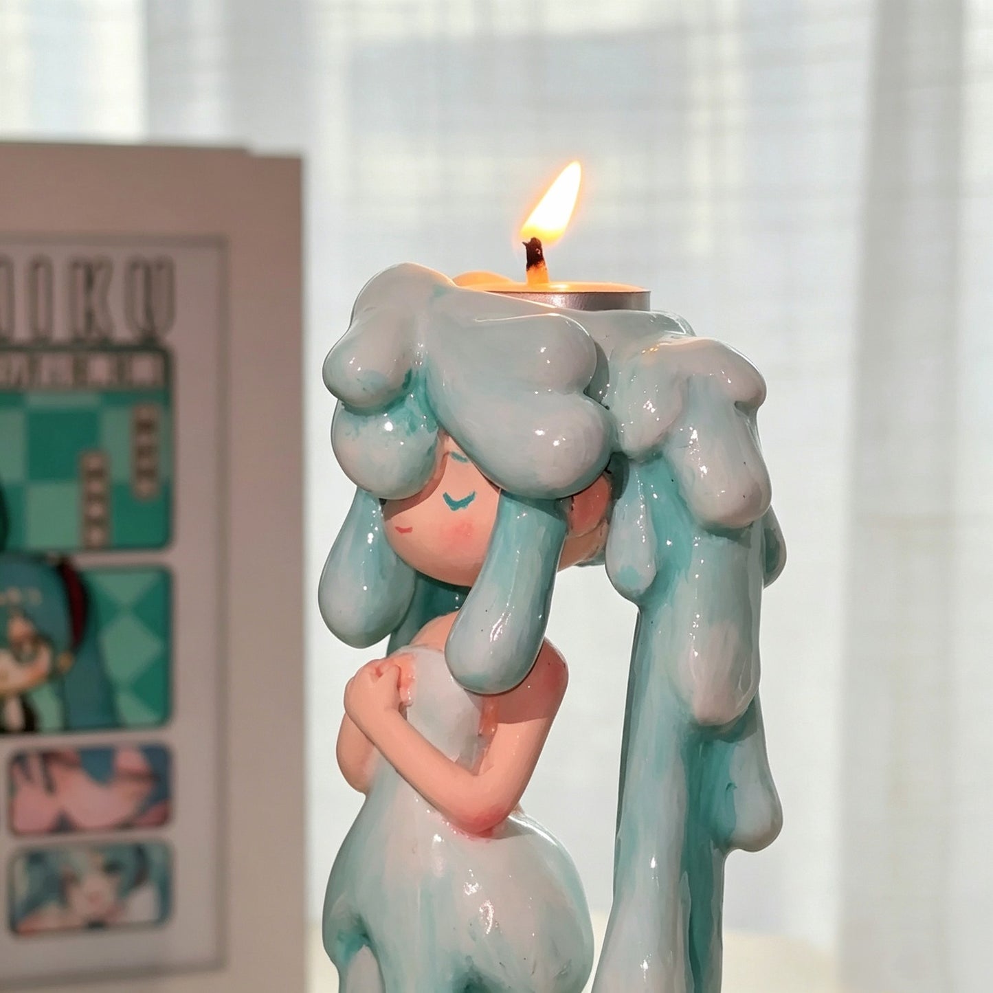 Fan-Made Miku-Inspired Handmade Stone Clay Aroma Wax Holder Figure – Pre-Order