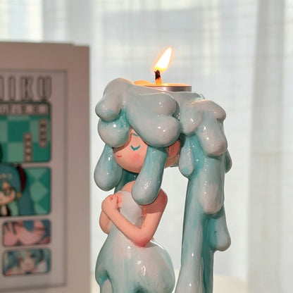Fan-Made Miku-Inspired Handmade Stone Clay Aroma Wax Holder Figure – Pre-Order