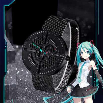 Offiziell lizenzierte Hatsune Miku Metal Sonata wasserdichte Quarz-Armbanduhr