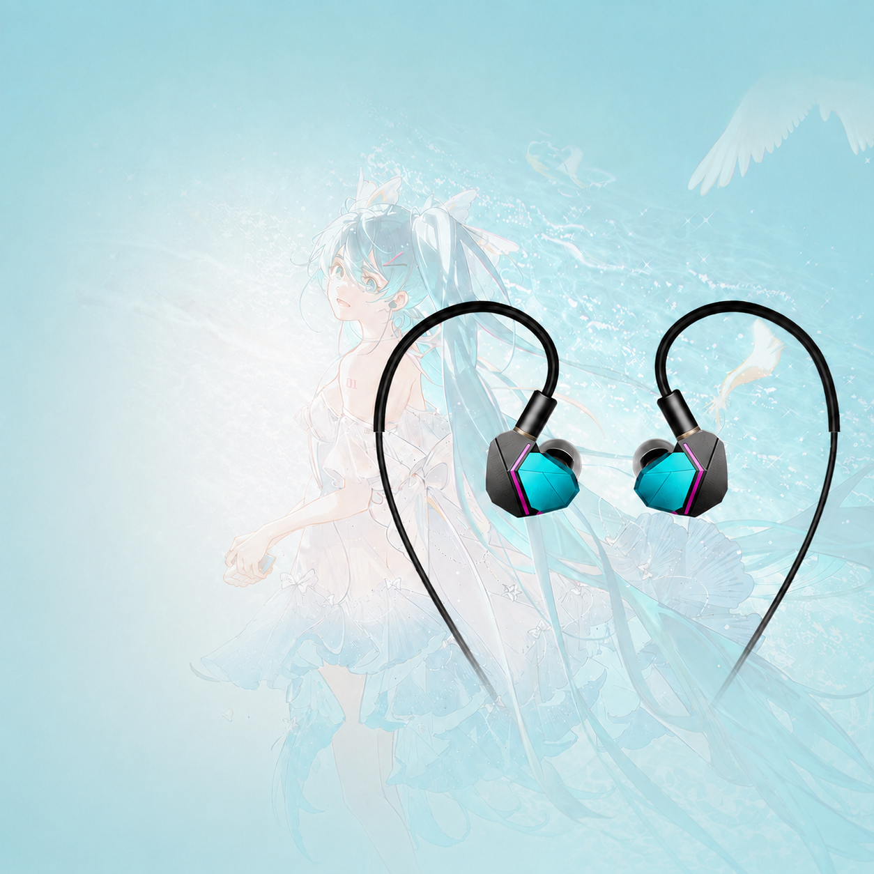 Official Hatsune Miku Wired Earbuds – Hi-Fi In-Ear Music & Gaming Earphones