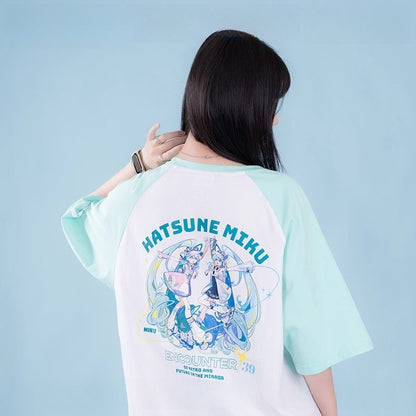 Hatsune Miku Retro & Future Graphic Short Sleeve T-Shirt – Crew Neck