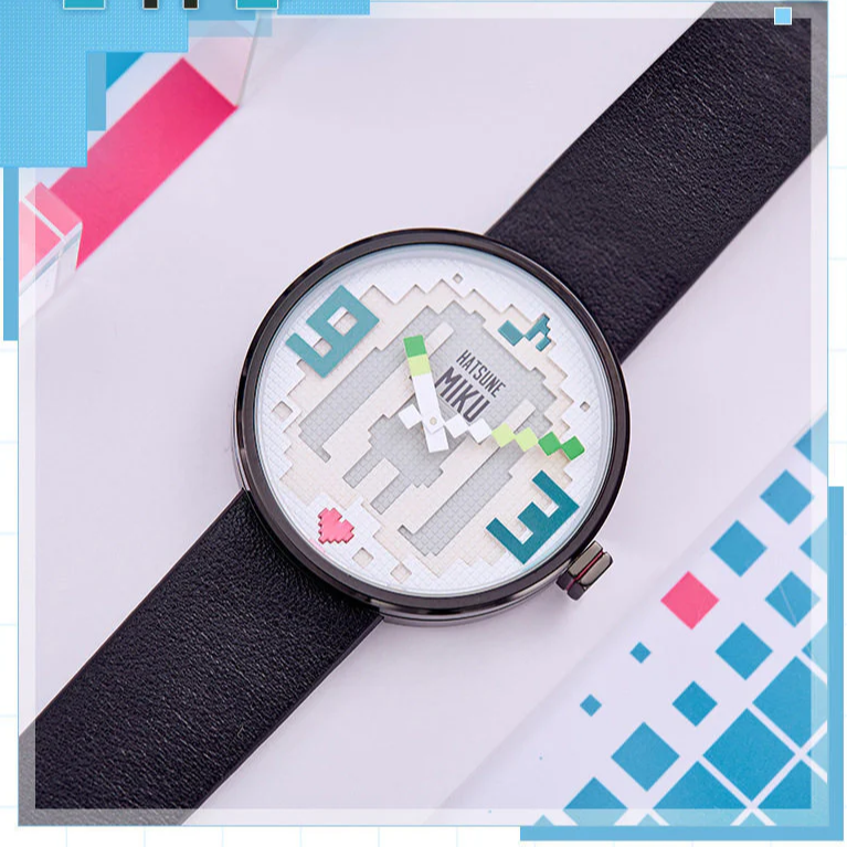 Offiziell lizenzierte Pixel-Art-Uhr von Hatsune Miku, Kagamine Rin und Len