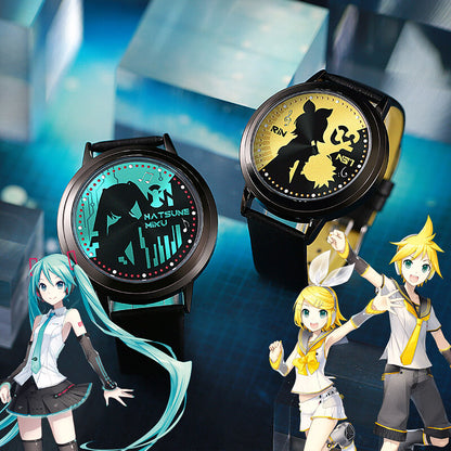 Offiziell lizenzierte Hatsune Miku, Kagamine Rin &amp; Len Touchscreen-LED-Uhr