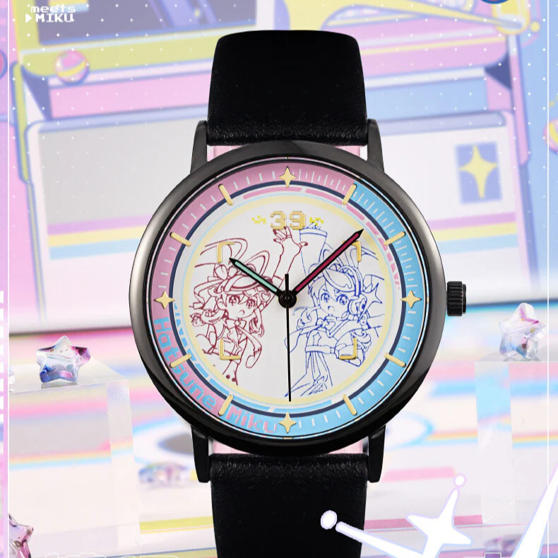 Montre Hatsune Miku Mirror Encounter &amp; Future à changement de couleur sensible à la lumière sous licence officielle
