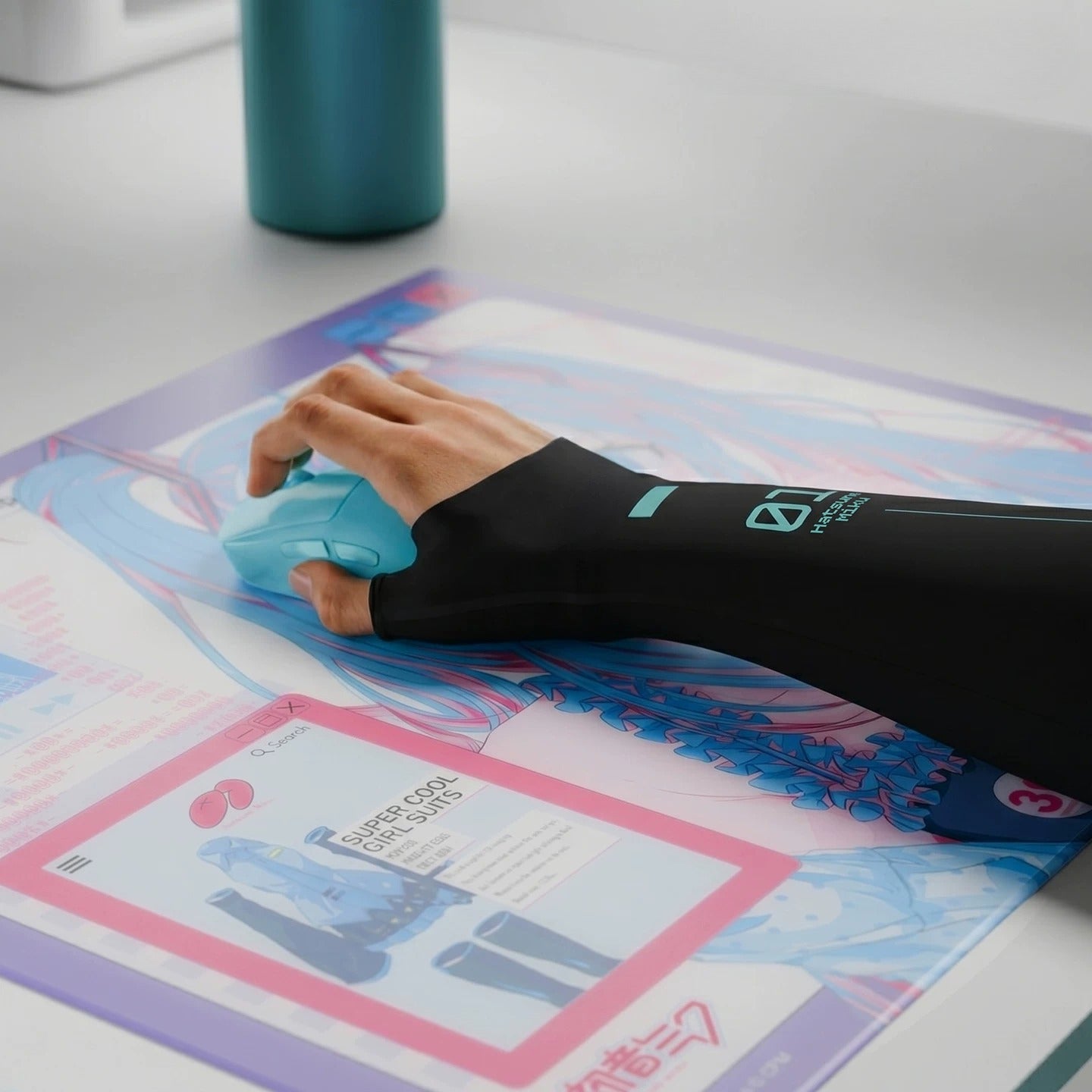 Official Hatsune Miku OS Glass Gaming Mouse Pad – Extra Large FPS Desk Mat