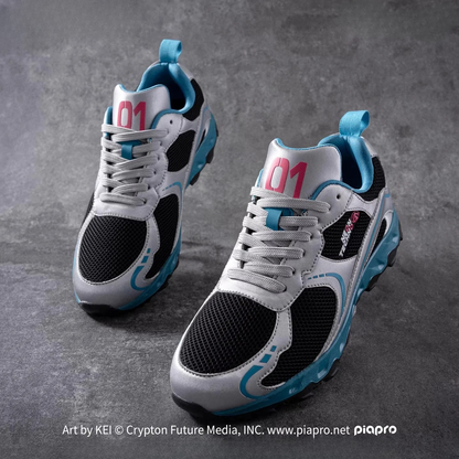 Official Hatsune Miku Neon EDM Retro Breathable Mesh Sneakers, Casual Running Shoes