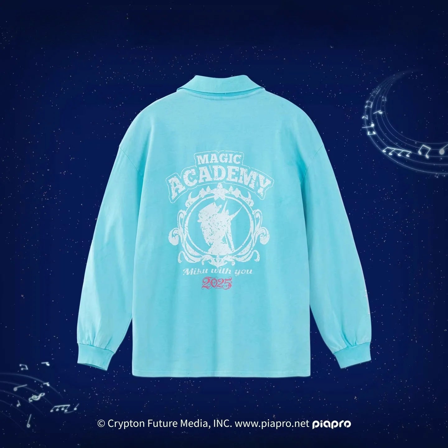 Official Hatsune Miku "With You in the Future" 2025 Concert Loose-Fit Long Sleeve Polo Shirt for Men and Women