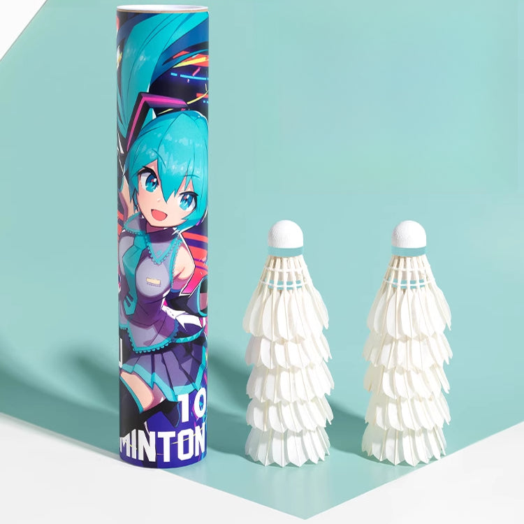 Offiziell lizenziertes Hatsune Miku Gänsefeder-Federball-Set (10er-Pack)