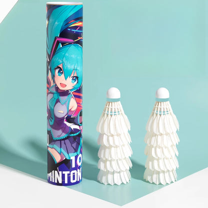 Offiziell lizenziertes Hatsune Miku Gänsefeder-Federball-Set (10er-Pack)