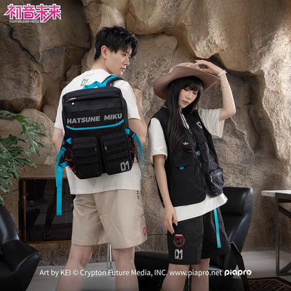 Official Hatsune Miku Neon Techwear Backpack, Large Capacity Multi-Purpose Backpack for Commuting & Travel