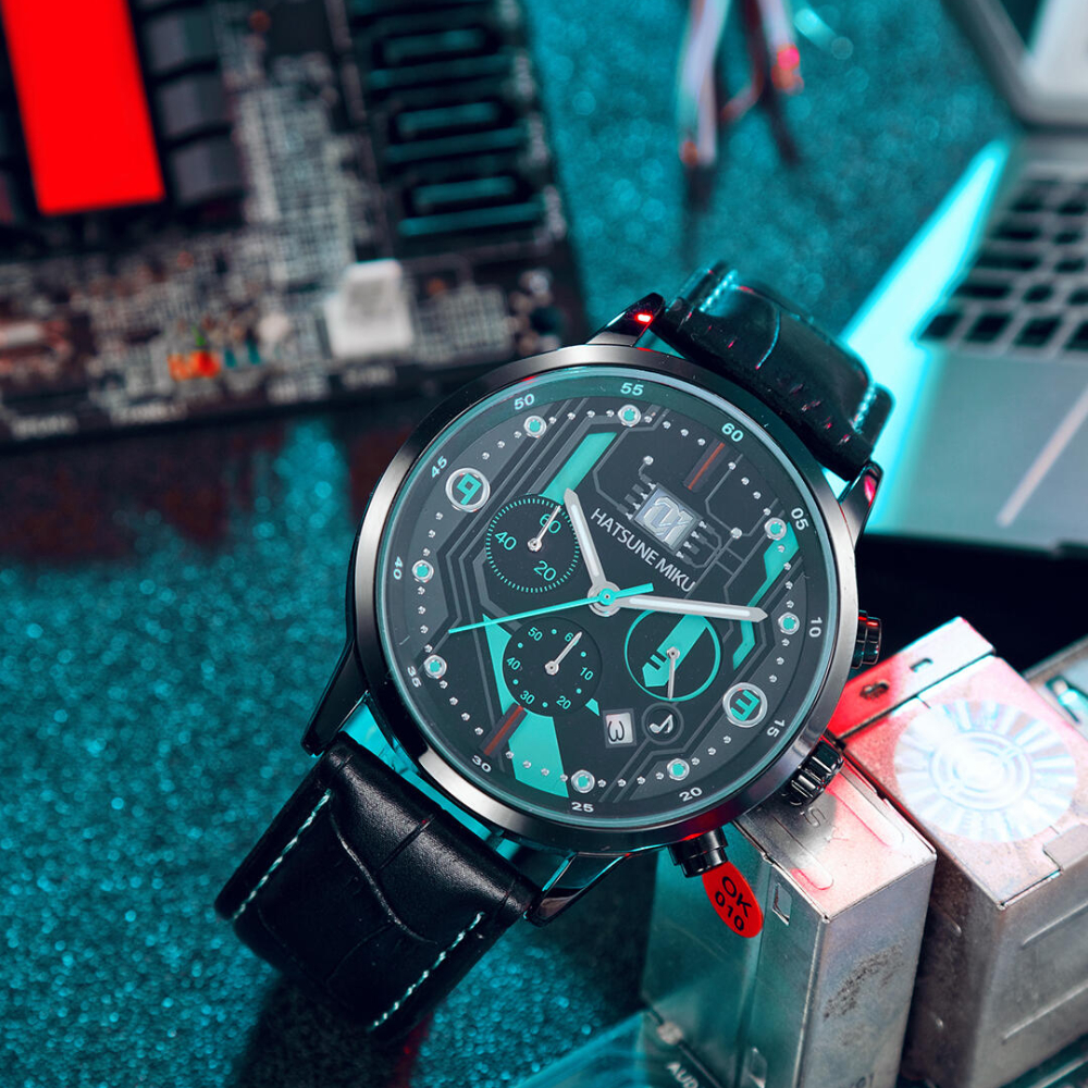 Offiziell lizenzierte Hatsune Miku Metal Overture Quarz-Armbanduhr