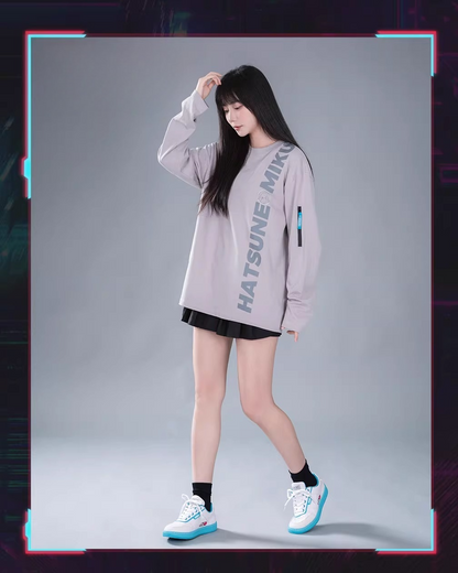 Official Hatsune Miku Neon Electronic Techwear Casual Skate Shoes for Men and Women