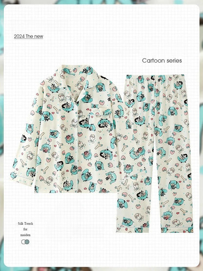 Fanmade Creations Hatsune Miku Cotton Long Sleeve Sleepwear – Cute Cartoon Style Home Loungewear