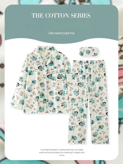 Hatsune Miku Cotton Long Sleeve Sleepwear – Cute Cartoon Style Home Loungewear