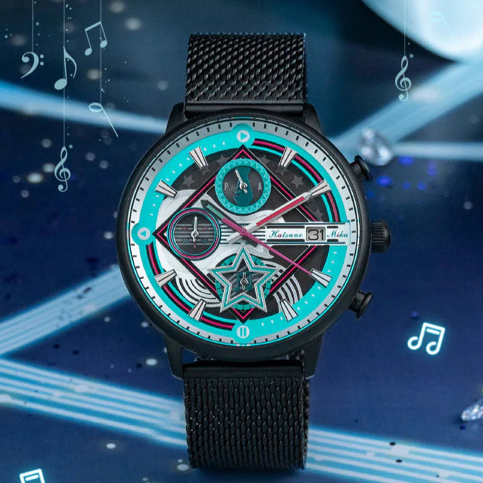 Offiziell lizenzierte Hatsune Miku Electric Strings Resonance Solarbetriebene Uhr